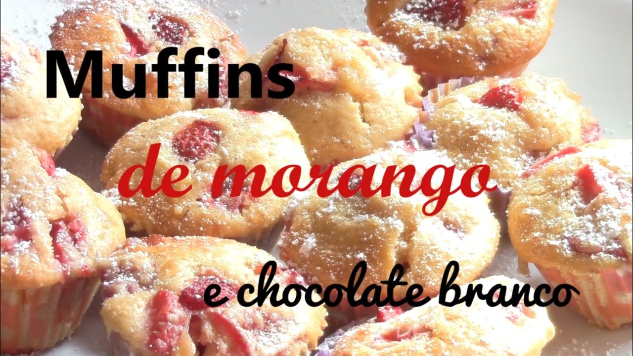 Muffins de morango e chocolate branco &hearts; #valentinesday