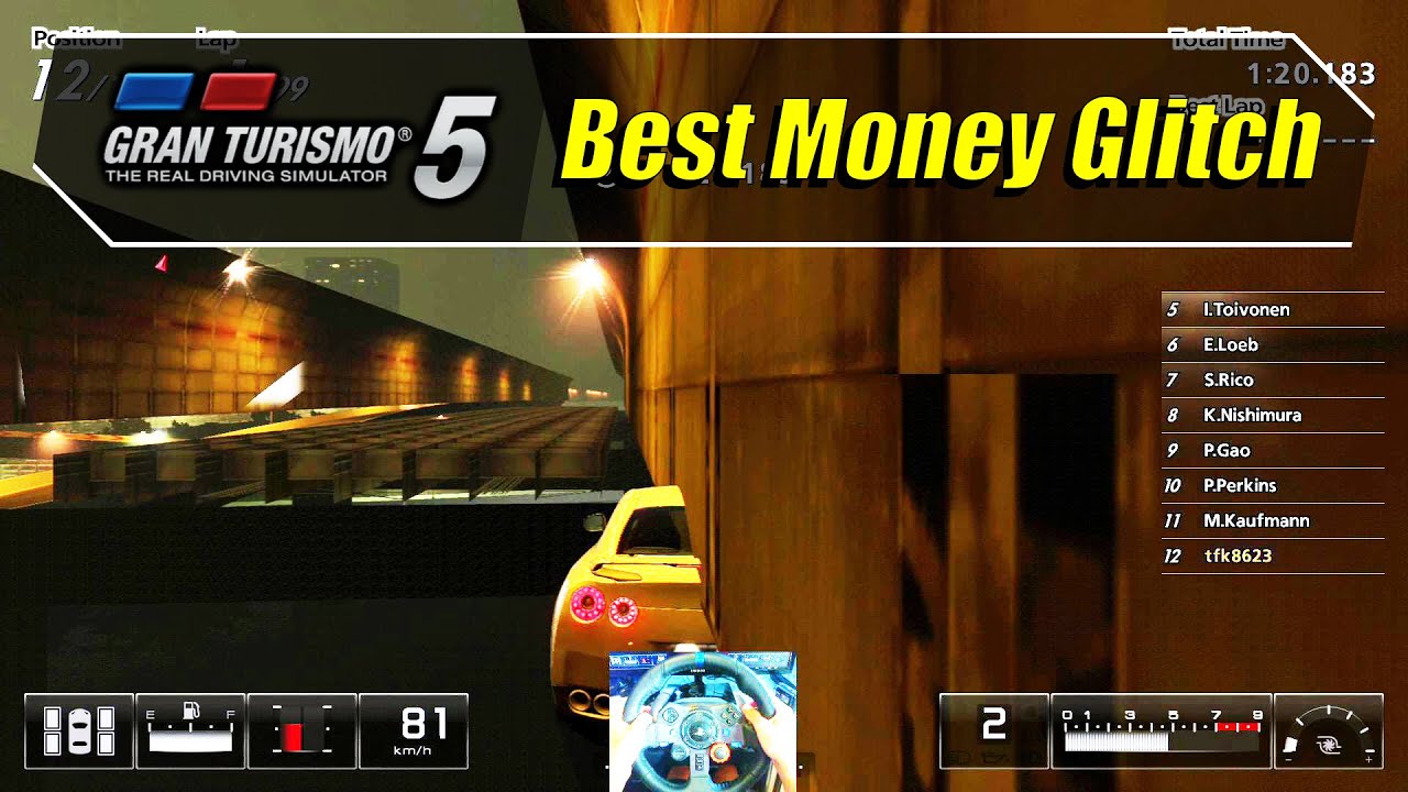 Gran Turismo 5 - Best Money Glitch Cheat - SSR7 In 5 Sec/Lap - Wheelcam (1080@60)