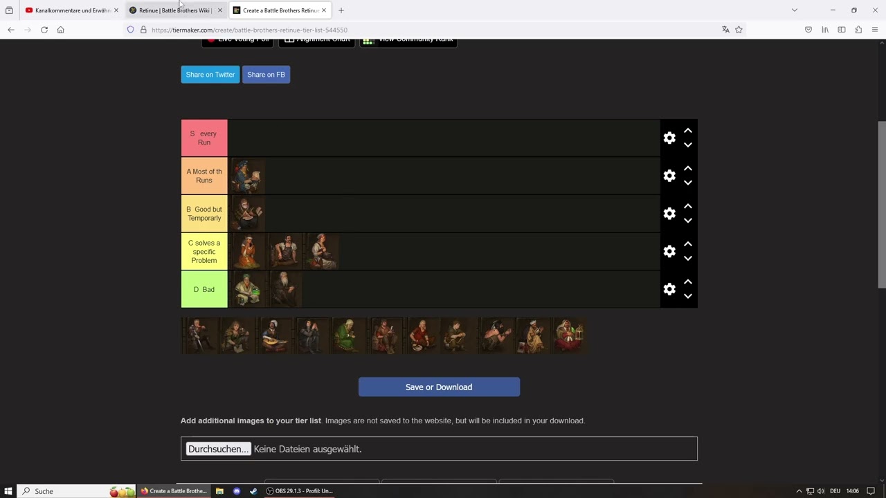 Battle Brothers RETINUE TIERLIST