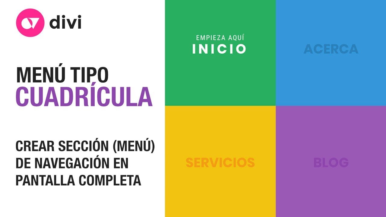 Crear menú tipo cuadricula con anchura y altura completa con divi