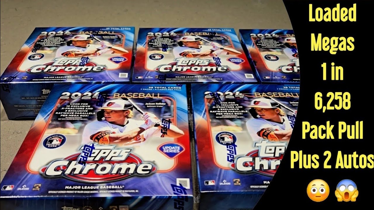 HOT New Release! 2024 Topps Chrome Update Mega Boxes (5) Tons of Parallels, 2 #'ed Autos, MVP Gold!