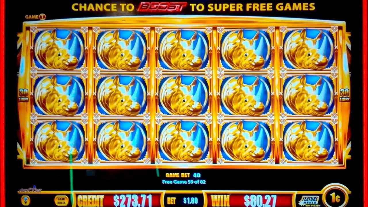 FULL SCREEN BONUS SYMBOLS! Wonder 4 Boost Rhino Charge Slot - HUGE WIN!
