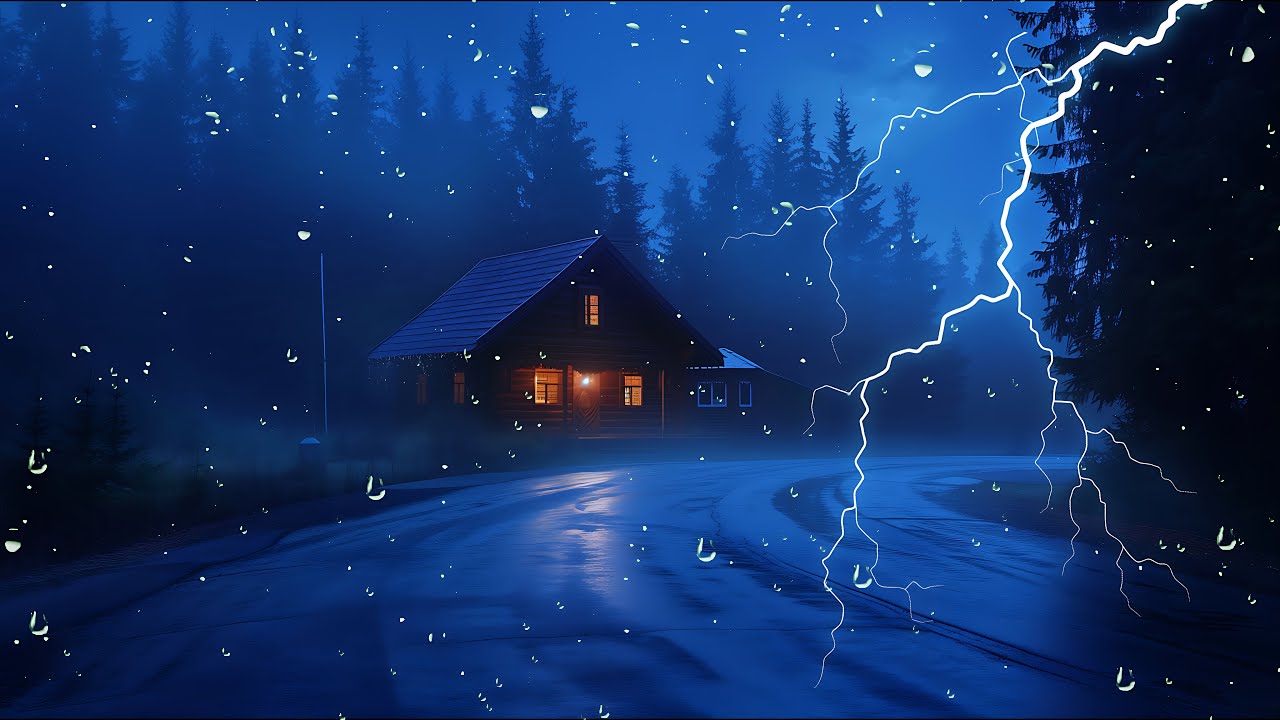 Relieve Stress and Deep Sleep in 5 Minutes with Heavy Rain and Thunder in the Forest