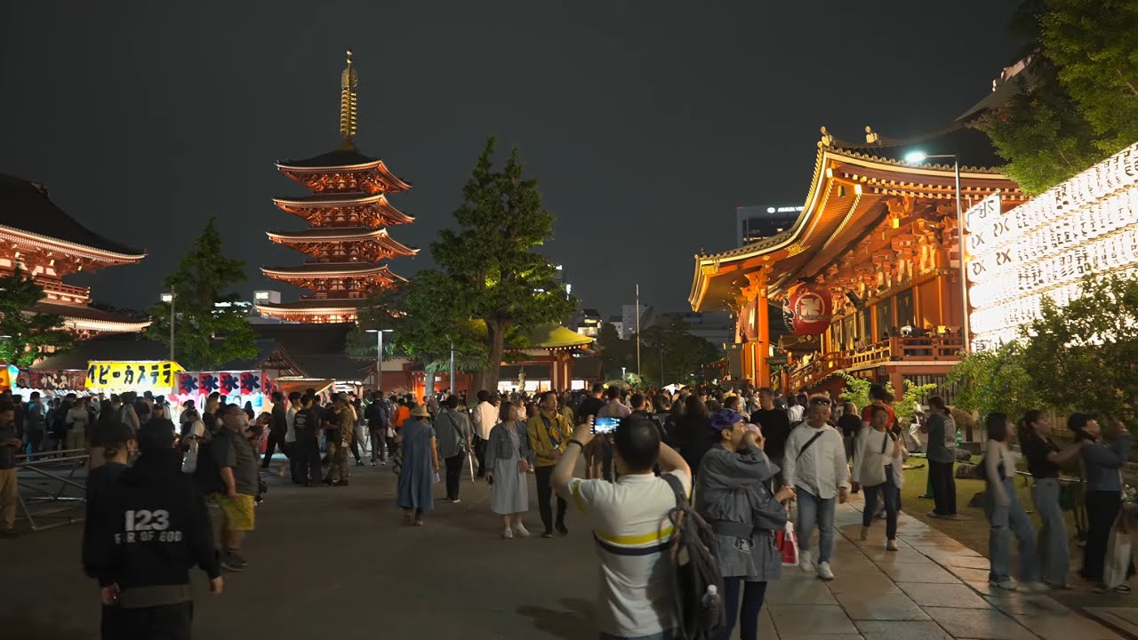 【4K】圧倒的迫力！浅草三社祭神輿＆人混みダイブ2025リアルな散歩【浅草・人力車通り／仲見世通り】