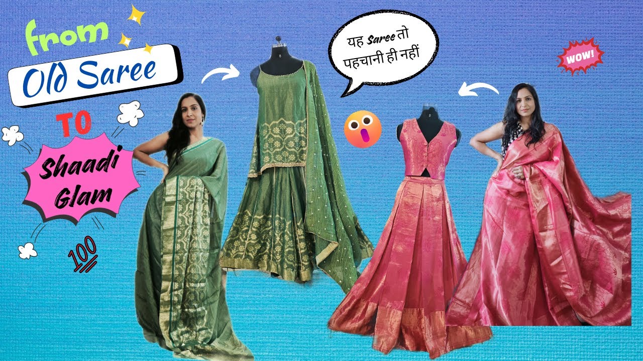 Haldi Outfit For Indian Bride In USA from OLD Organza Saree | Wedding Guest Dresses From Old Sarees