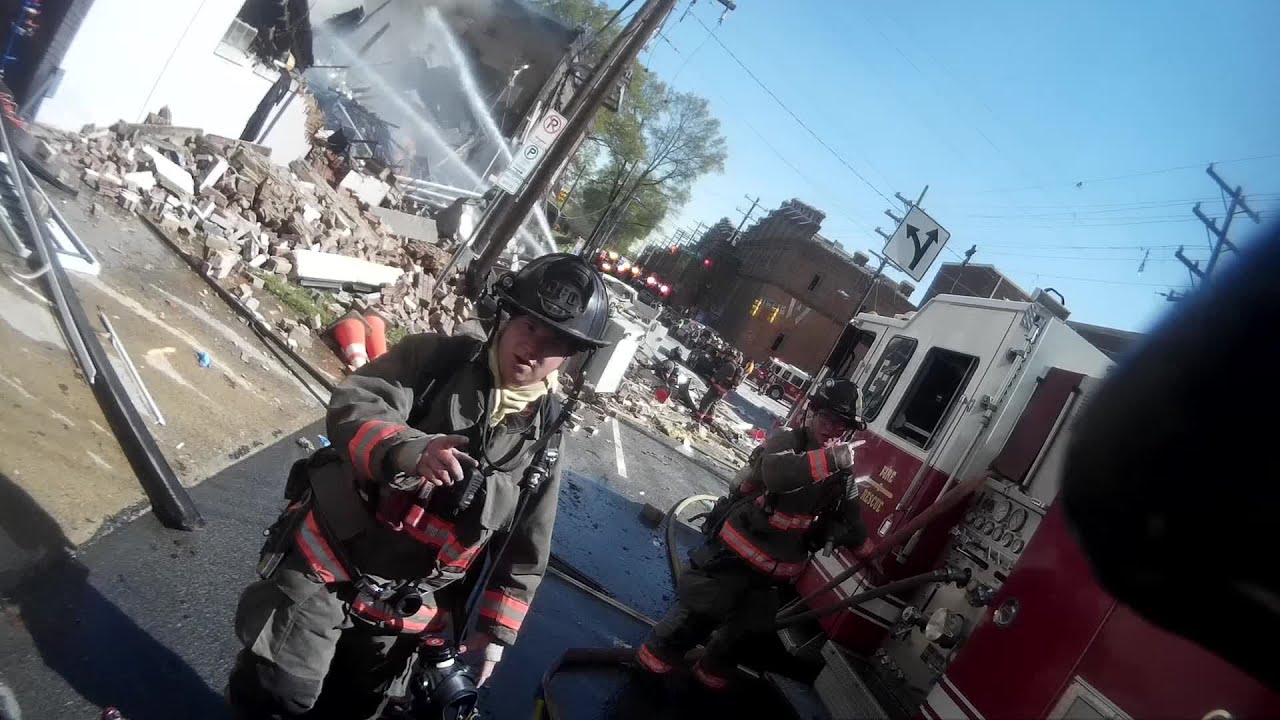 RAW: Durham explosion firefighter helmet-cam 3