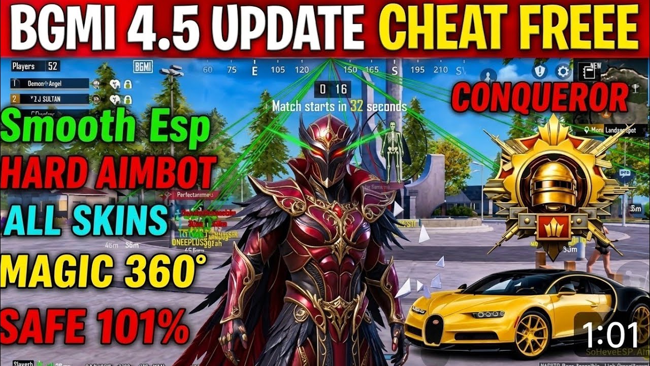 BGMI SAFEST HACK 4.5 UPDATE WITHOUT BAN | SAFEST HACK IN BGMI 