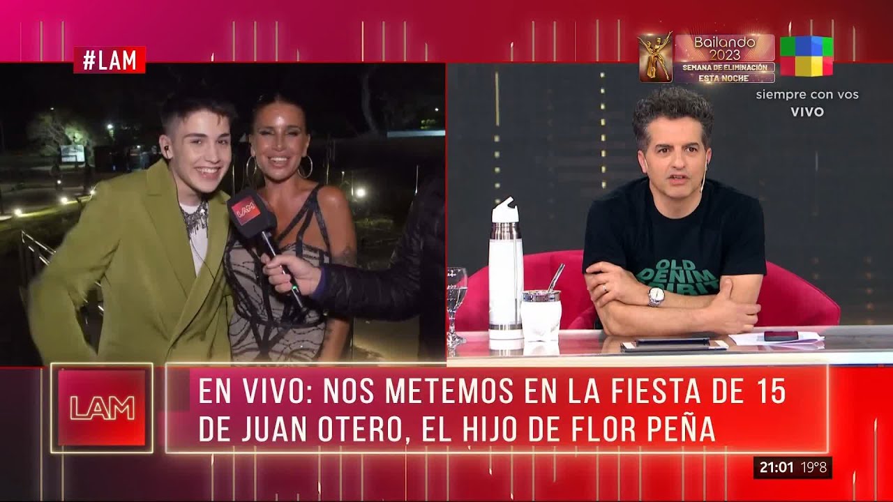 En vivo desde el cumple de 15 de Juan, el hijo de Flor Peña