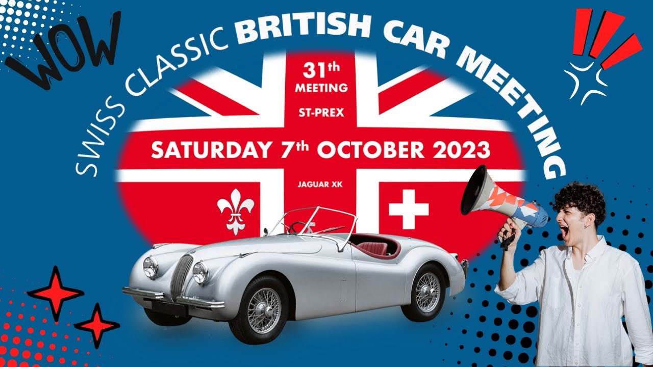 A British Classic Car Showcase in the Swiss typical village