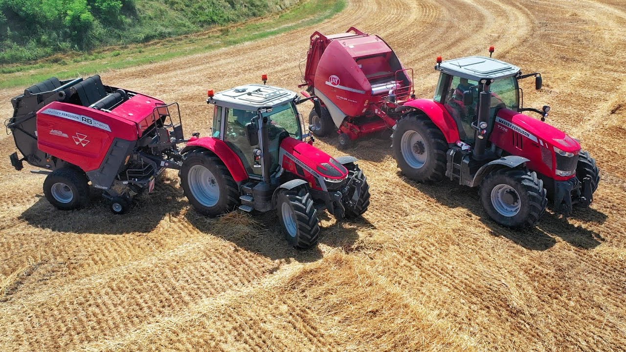 2x MASSEY FERGUSON 5S.135 + 7726 | Pressatura paglia - Straw Baling 2022