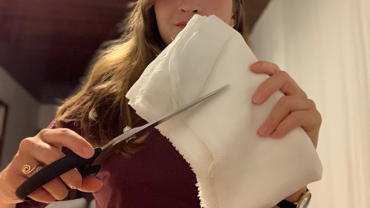 lofi ASMR | Measuring and cutting up fabric 🧣