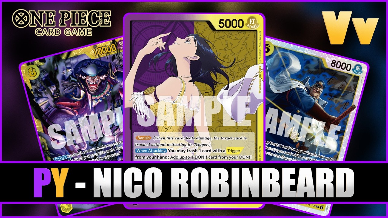 One Piece TCG: Возвращение к фиолетово-желтой Нико Робин с новыми картами пиратов Чёрной Бороды и...
