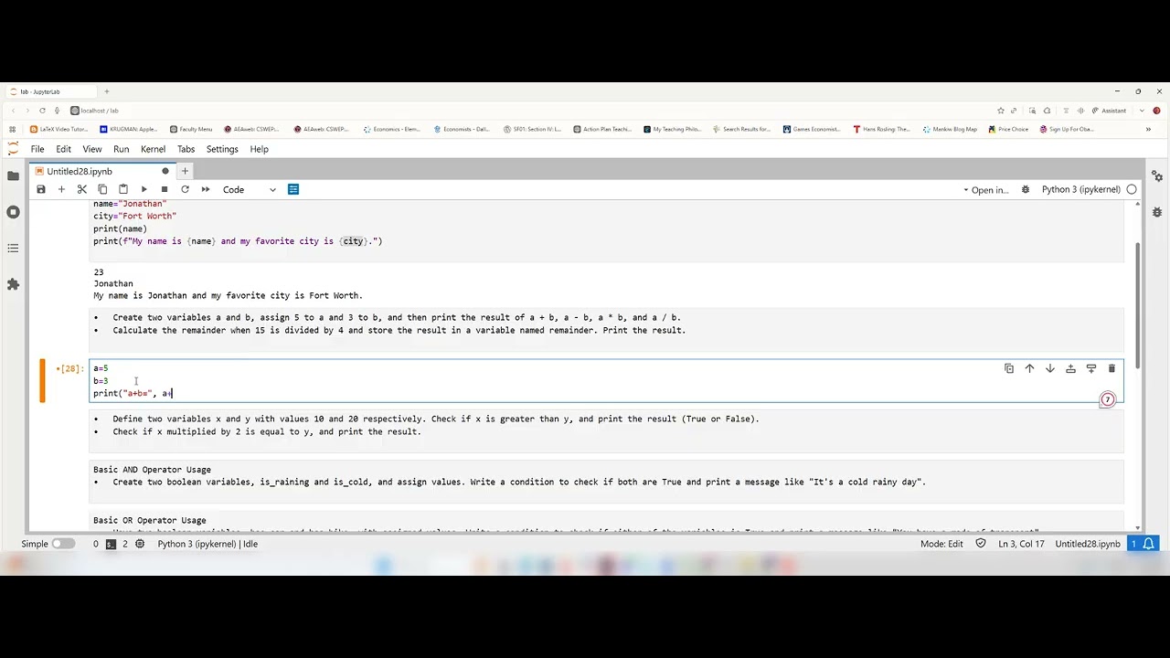 Практическое занятие по Python, часть 1