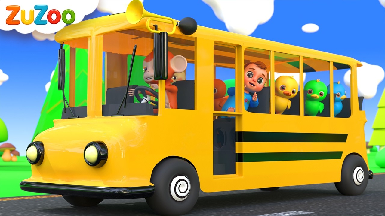 The Wheels on The Bus Song | Colorful Bus | ZuZoo Nursery Rhymes & Kids Songs