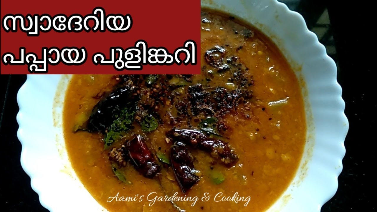 Papaya recipe in Malayalam | Papaya pulinkary | പപ്പായ പുളിങ്കറി | Nadan curry Kerala style