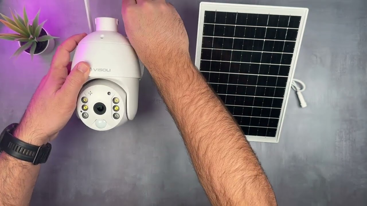 Instalare Camera de supraveghere cu panou solar si Sim 4g Visoli® S10 4G PRO,Rezolutie 4MP, exterior