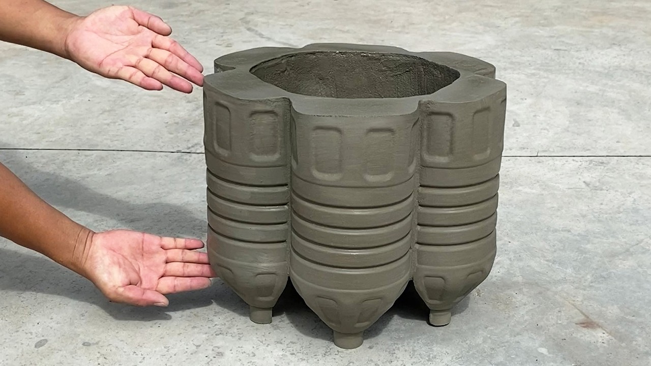Creative Plant Pot Design Ideas From Plastic Bottles And Cement For Small Gardens At Home