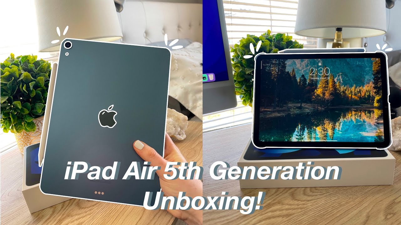 ipad air 5 unboxing (blue 💙) + cute accessories