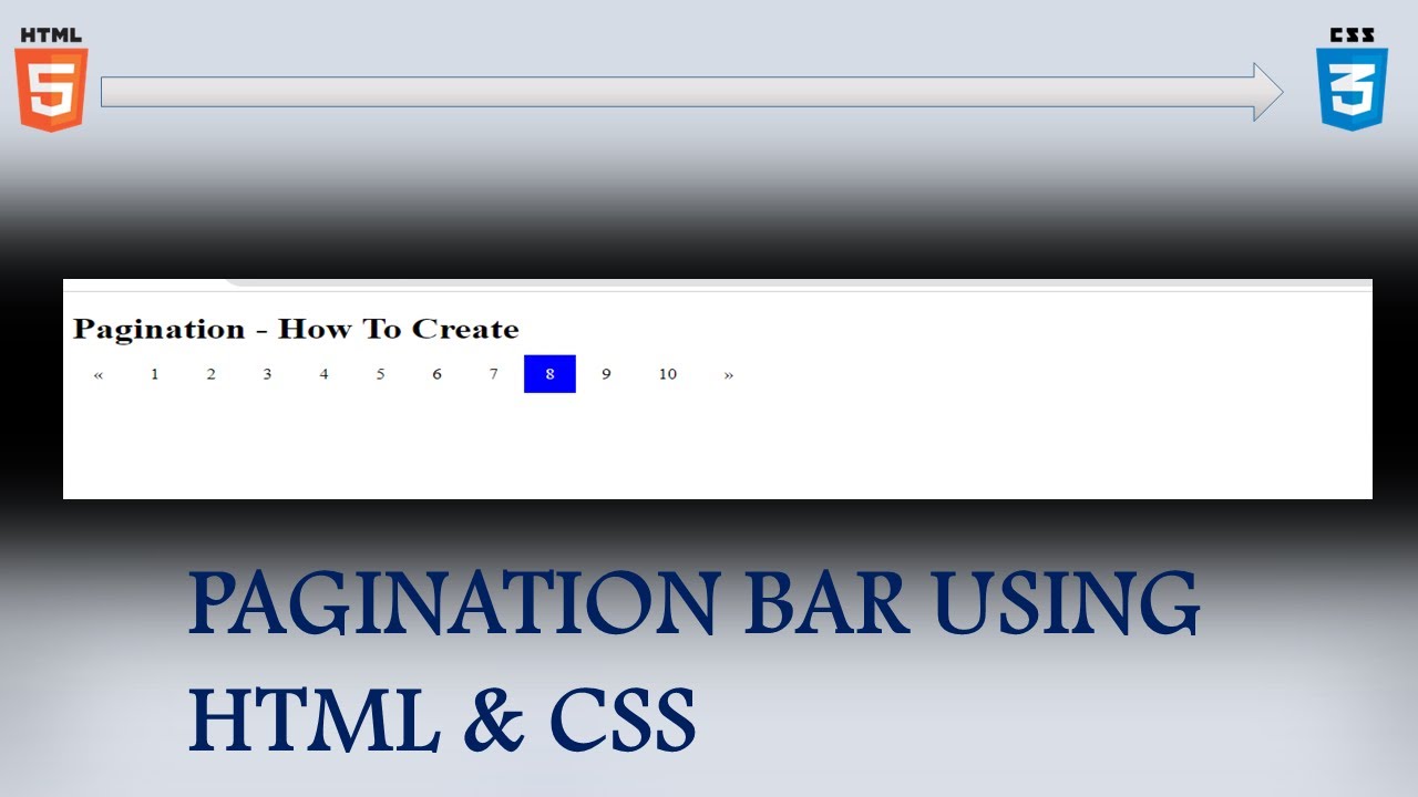 Create Responsive Pagination Bar With Hover & Active   100% HTML $ CSS
