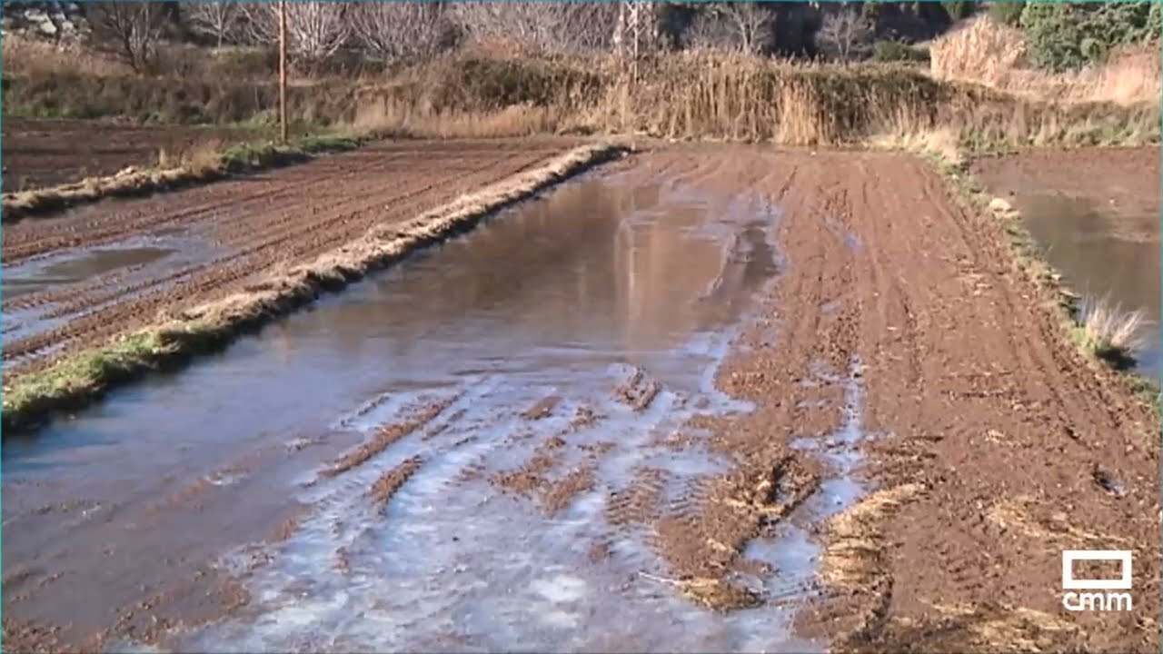 El río Mesa se desborda en Villel de Mesa en Guadalajara