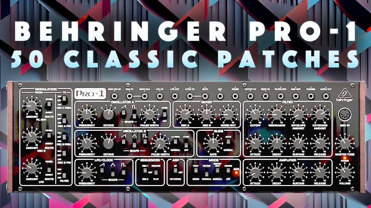 Behringer Pro-1 Patches: Bass, Lead, Pluck. No Talk Demo