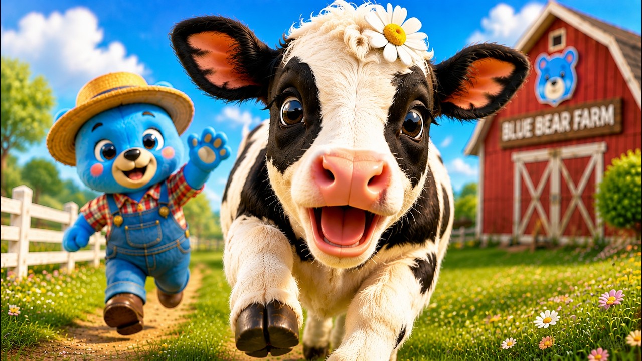 Песенка о телёнке Дейзи 🐄 | Песенка о звуках животных | Детские стишки и звуки животных для малышей
