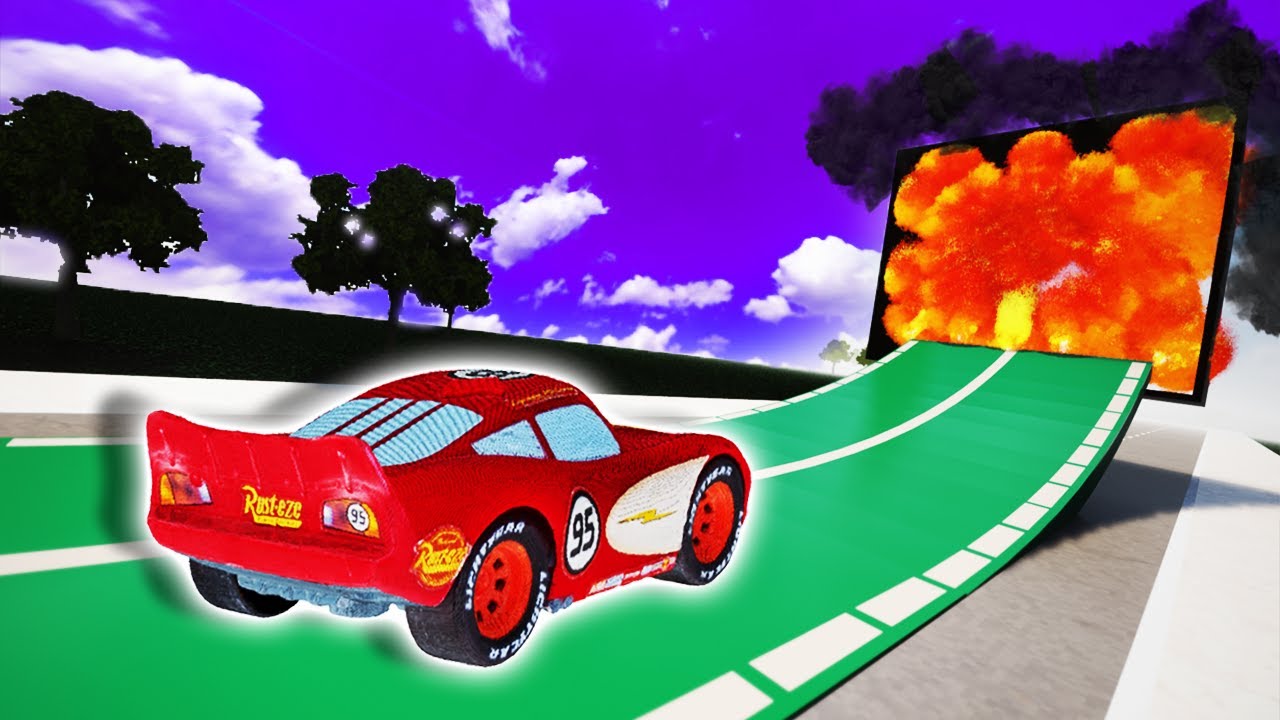 Lightning McQueen vs Fire Wall in Teardown