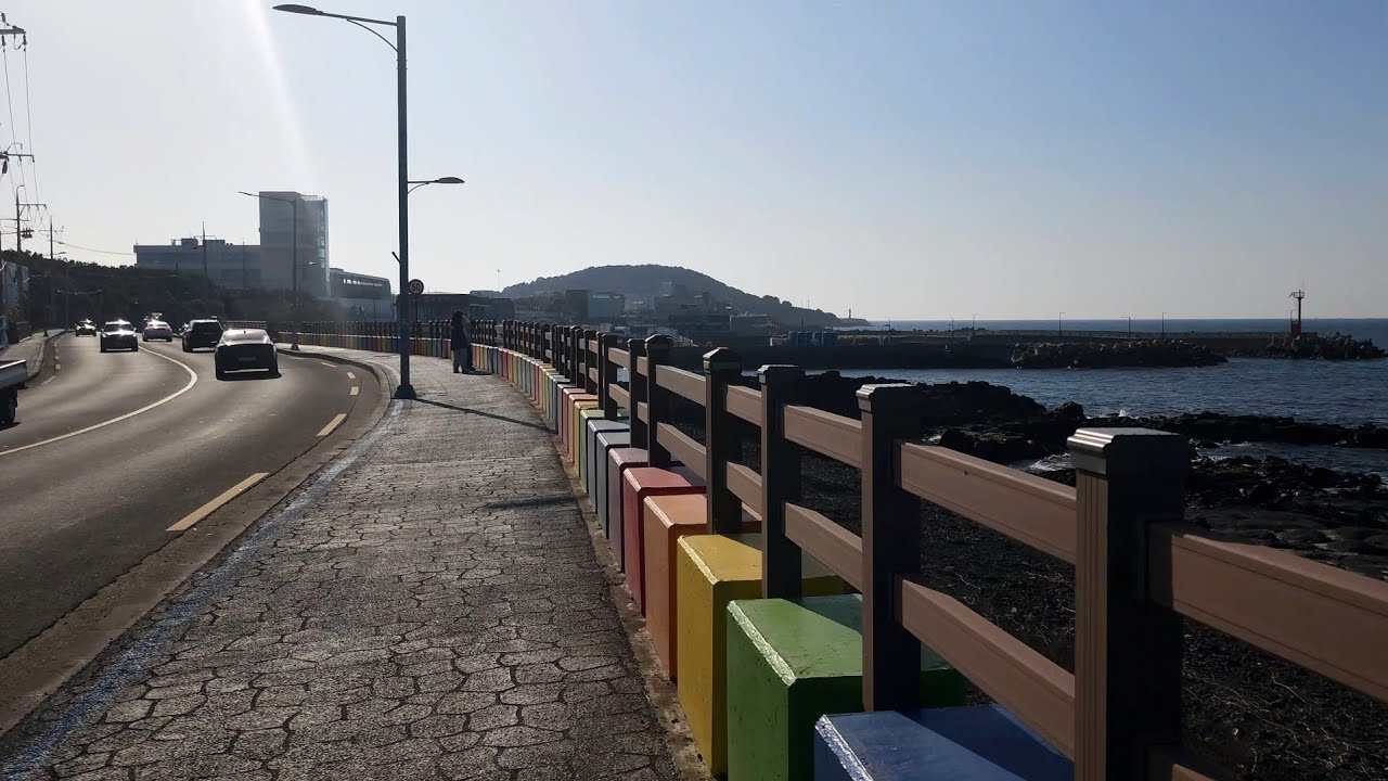 [4K] Walking Tour in Jeju, Korea 🇰🇷 | Coastal Road Walk (No Talking, Natural Sounds)