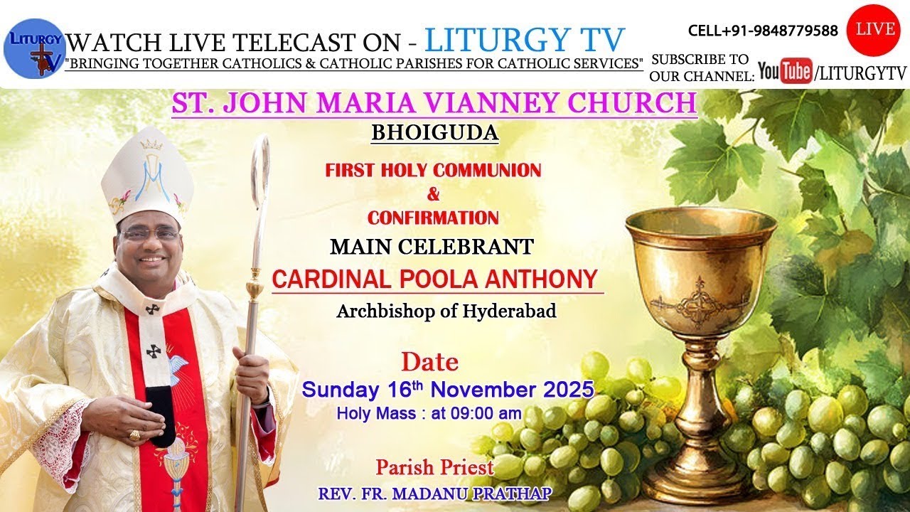 Cardinal Poola Anthony | First Holy Communion & Confirmations | Holy Mass 9am  | 16-11-25