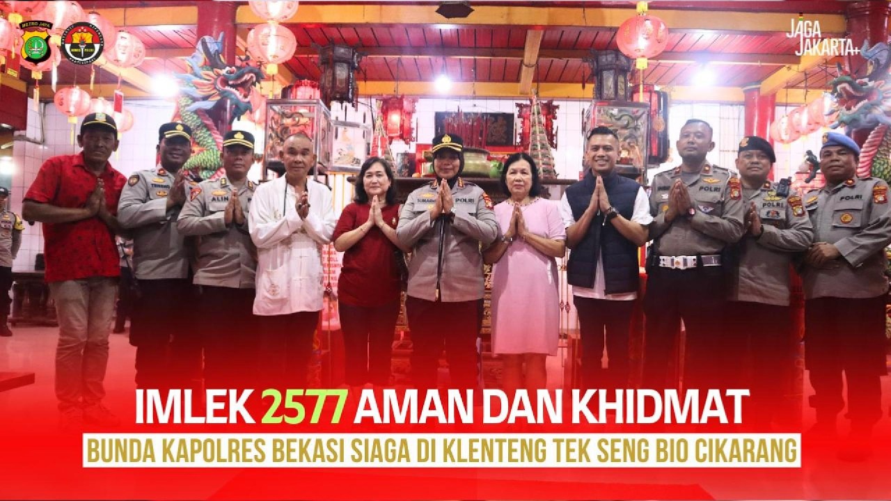 Imlek 2577 Aman dan Khidmat, Bunda Kapolres Bekasi Siaga di Klenteng Taek Seng Bio Cikarang