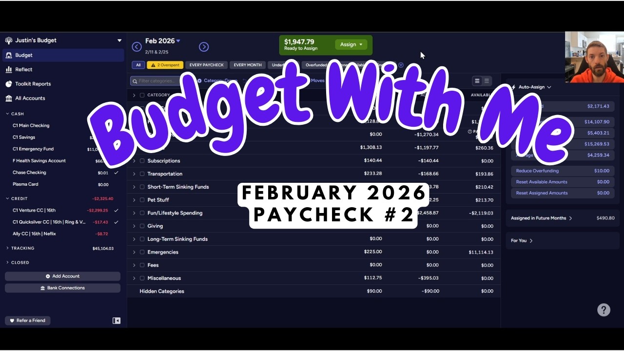I MESSED UP!!! | YNAB Budget With Me | February 2026 Paycheck #2 | Single Income Paycheck