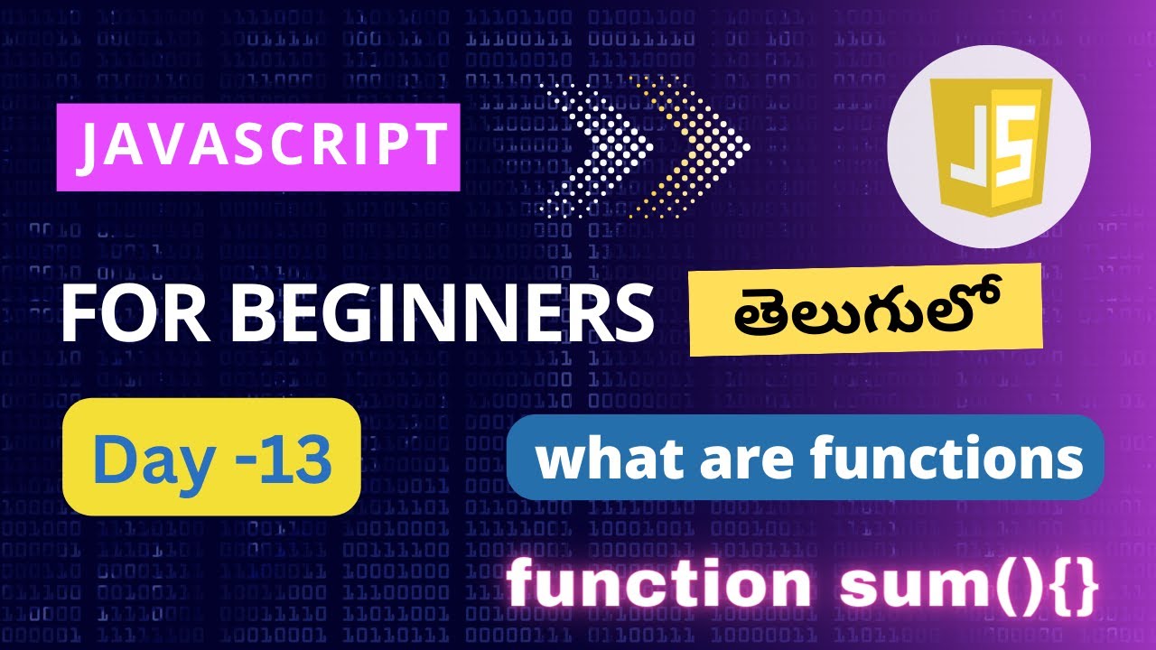Functions in JavaScript  |  Functions in JavaScript Telugu | JavaScript for beginners | Java script