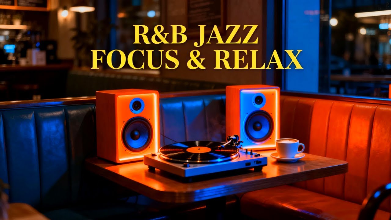 Rainy November Night Smooth Jazz for Deep Focus | Warm Cozy RnB Caf&eacute; Ambience