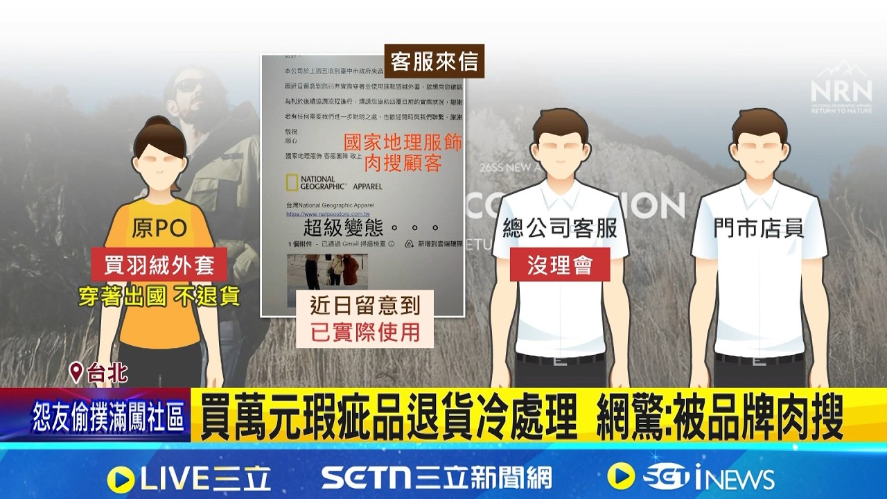 肉搜退貨客人? 買萬元瑕疵品退貨冷處理 網驚被品牌肉搜 國家地理服飾: 私下告知非公審│記者 徐兆緯 陳心慈│新聞一把抓20260224│三立新聞台