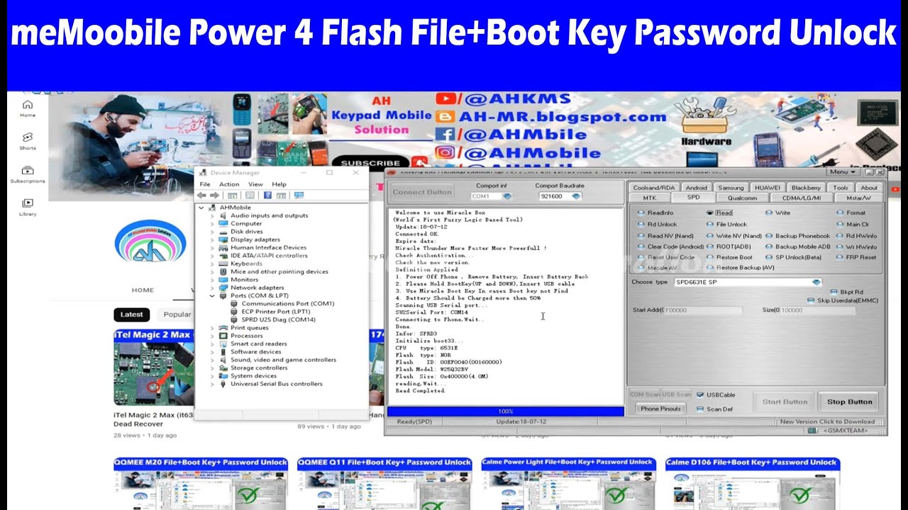 meMobile Power 4 (SPD6531E) Flash File Boot Key and Password Unlock