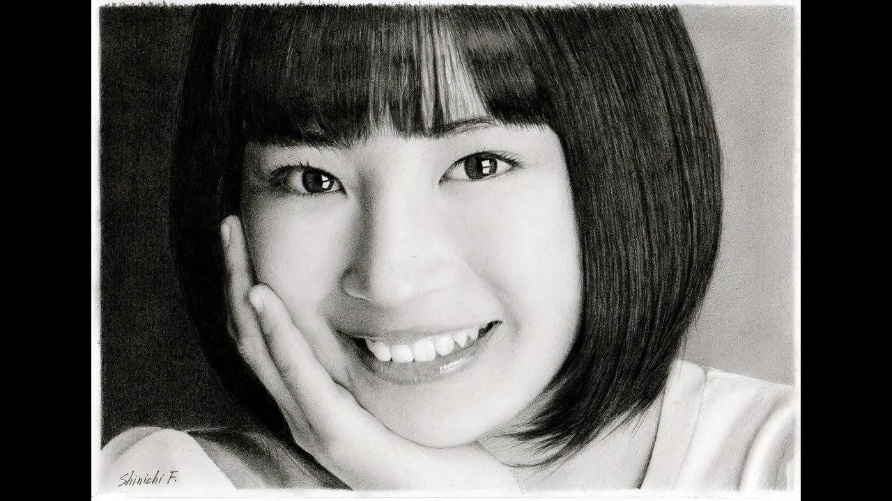 鉛筆画 広瀬すず 完成までの一部始終 動画 早送り / Pencil drawing/ Suzu Hirose/ Portrait/ How To Draw