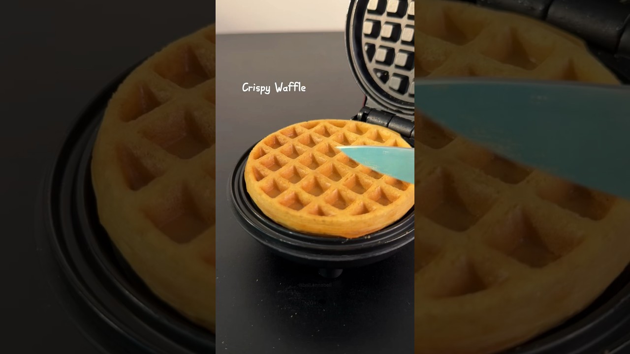 Crispy Waffle Recipe💕 #shorts #asmr