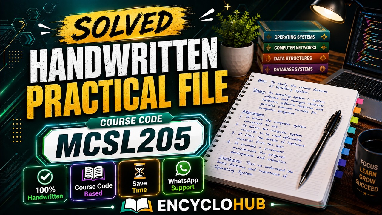 MCSL-205 Handwritten Solved Practical File | IGNOU MCA C & Python Lab | Ready to Submit | 2026
