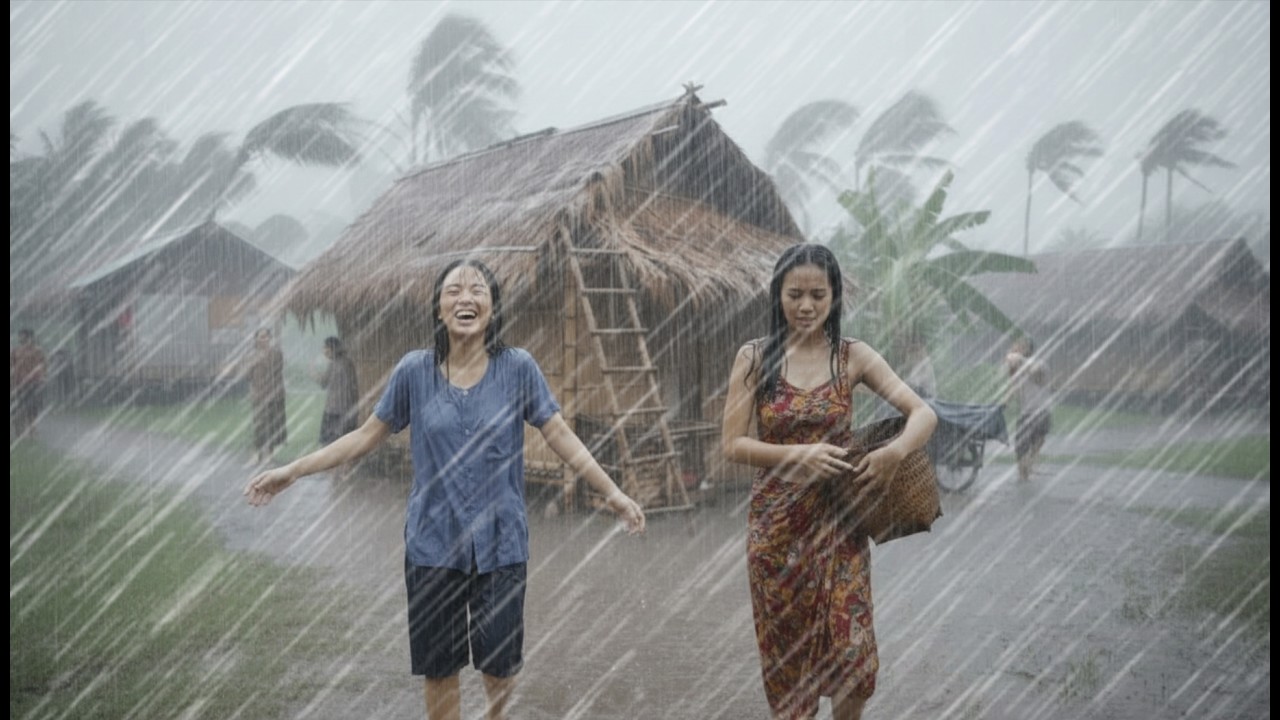 SHOCKING STORM in Indonesia!🌧️Torrential Rain & Thunder Hit My Quiet Village | Rain Sounds for Sleep