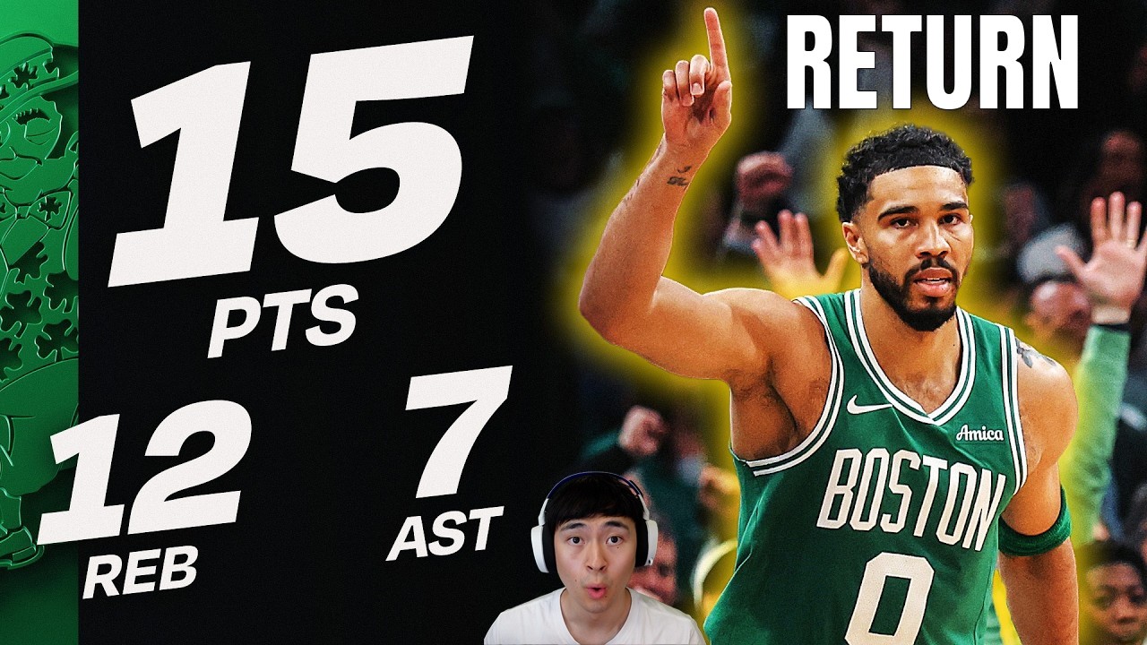 298 Days Later… Tatum Drops 15-12-7 in Return