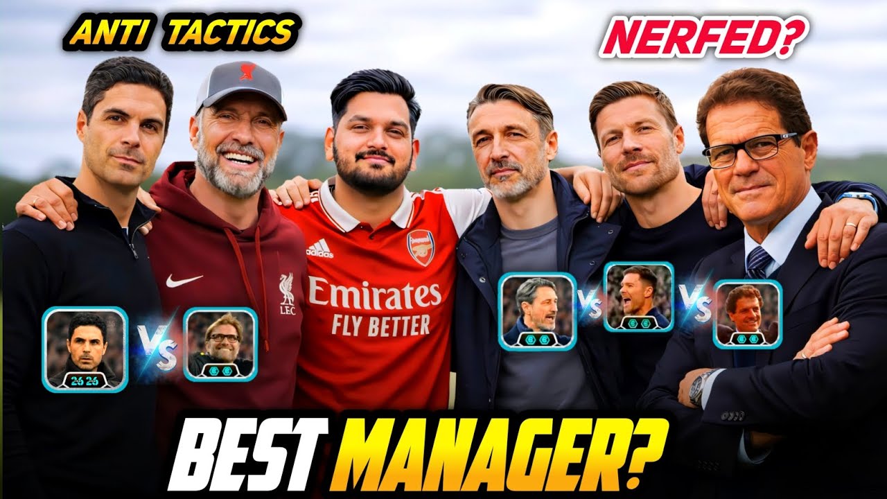 Best Managers Of EFootball 26🔥| Klopp Vs Xabi Vs Capello Vs Kovac Vs Others |Anti Tactics Full Guide
