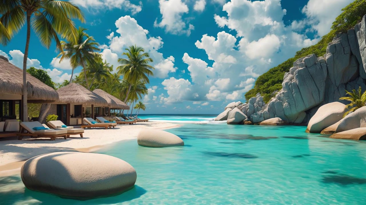 Relaxing Bossa Nova Jazz Piano 🌊 Coastal Caf&eacute; Drift for Clear Focus, Soft Waves & Night Calm ✨