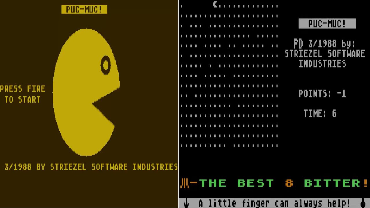 ATARI 8BIT XL XE Puc Muc Striezel Software Industries Holger Schmiedl 88 PACMAN PAC MAN 400 800 1200