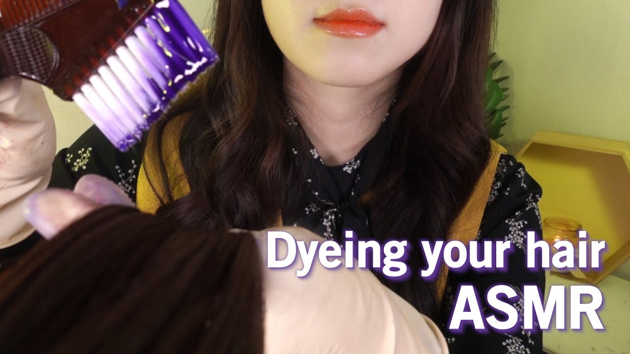 ASMR Relaxing Hair Coloring 💜 Brush, Dye & Shampoo (Layered Sounds, No Talking)