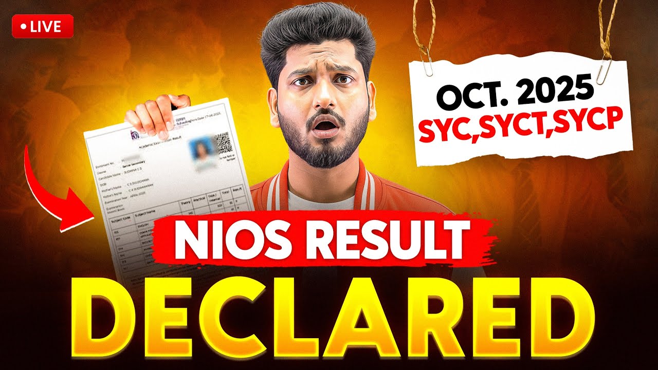 NIOS October Result Declared 2025 Good News