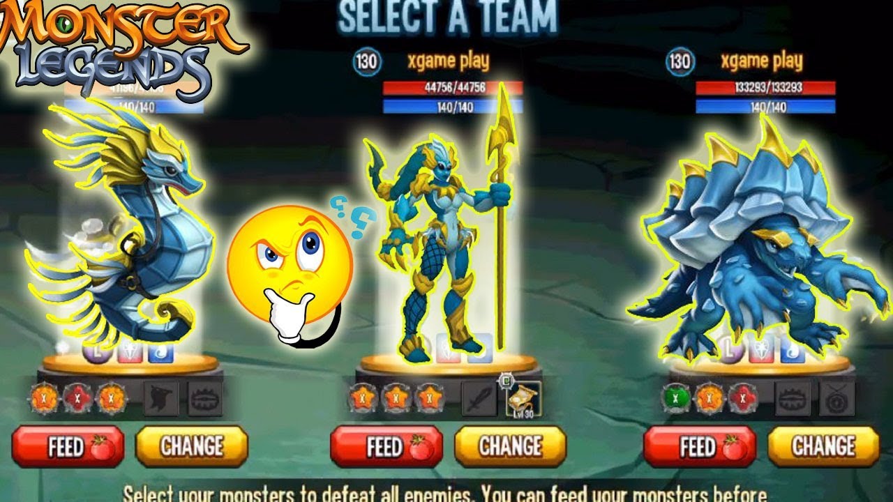 Monster Legends Equipo family general thetys pet bodyguard level 130 combat review