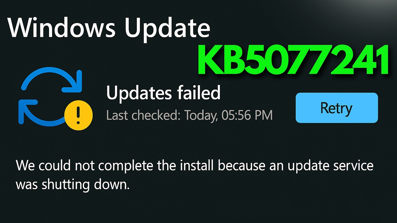 Windows 11 Update KB5077241 Error We Could Not Complete Install Update Service Was Shutting Down FIX