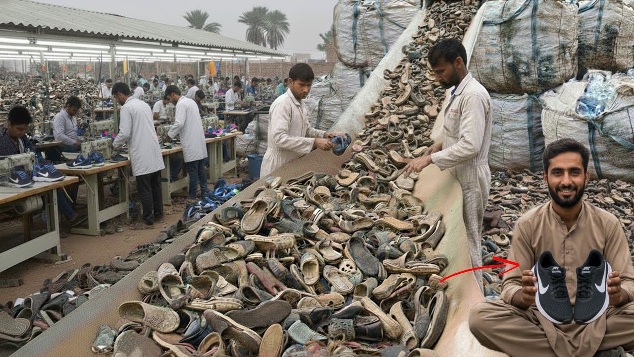 Incredible Recycling Process of Waste Shoes Into New Footwear | Sneakers Manufacturing Process