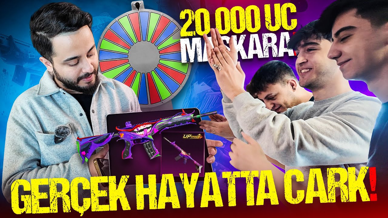 GERÇEK HAYATTA MASKARA ÇARKI YAPTIK! ÇIKANA 20.000 UC FULLEME! PUBG Mobile