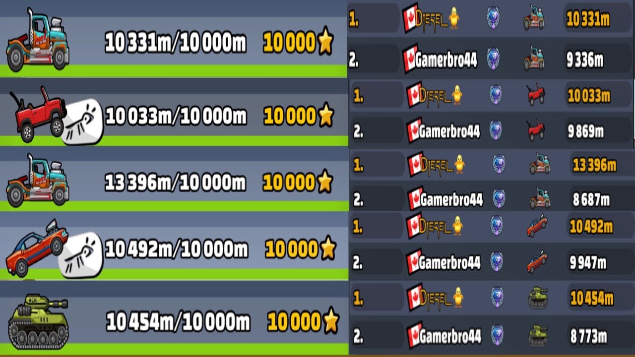 I Got 5 New 10km That Gamerbro44 Doesn’t Have | Hill Climb Racing 2